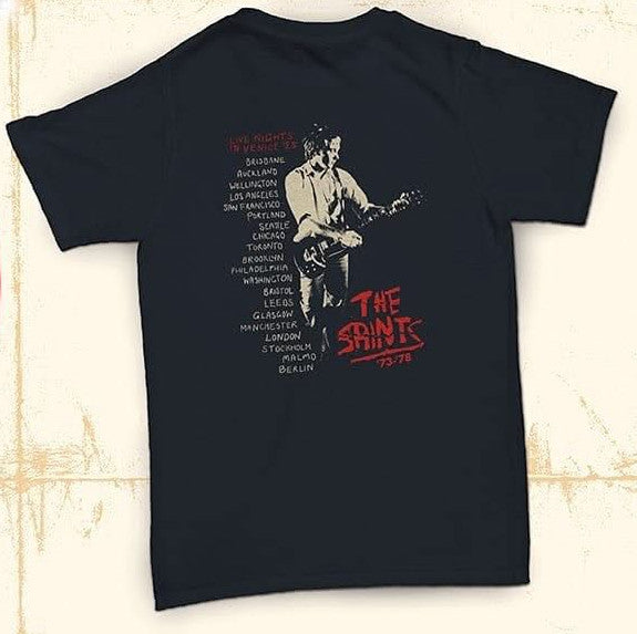 The Saints '73-'78 "Live Nights In Venice'....'25" Tour T-Shirt + Live Nights In Venice Red Vinyl Bundle